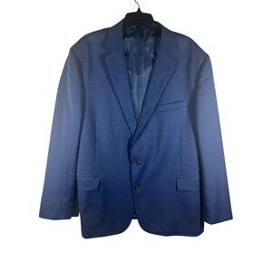 Stafford Blazer Jacket Men's Size 50R Slim Fit Blue Super Suit 50R‎ Wool Blend